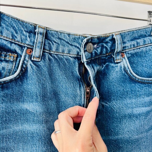 Reformation Tazz denim slit front maxi skirt, blue, Size 26 M65 - Picture 6 of 11